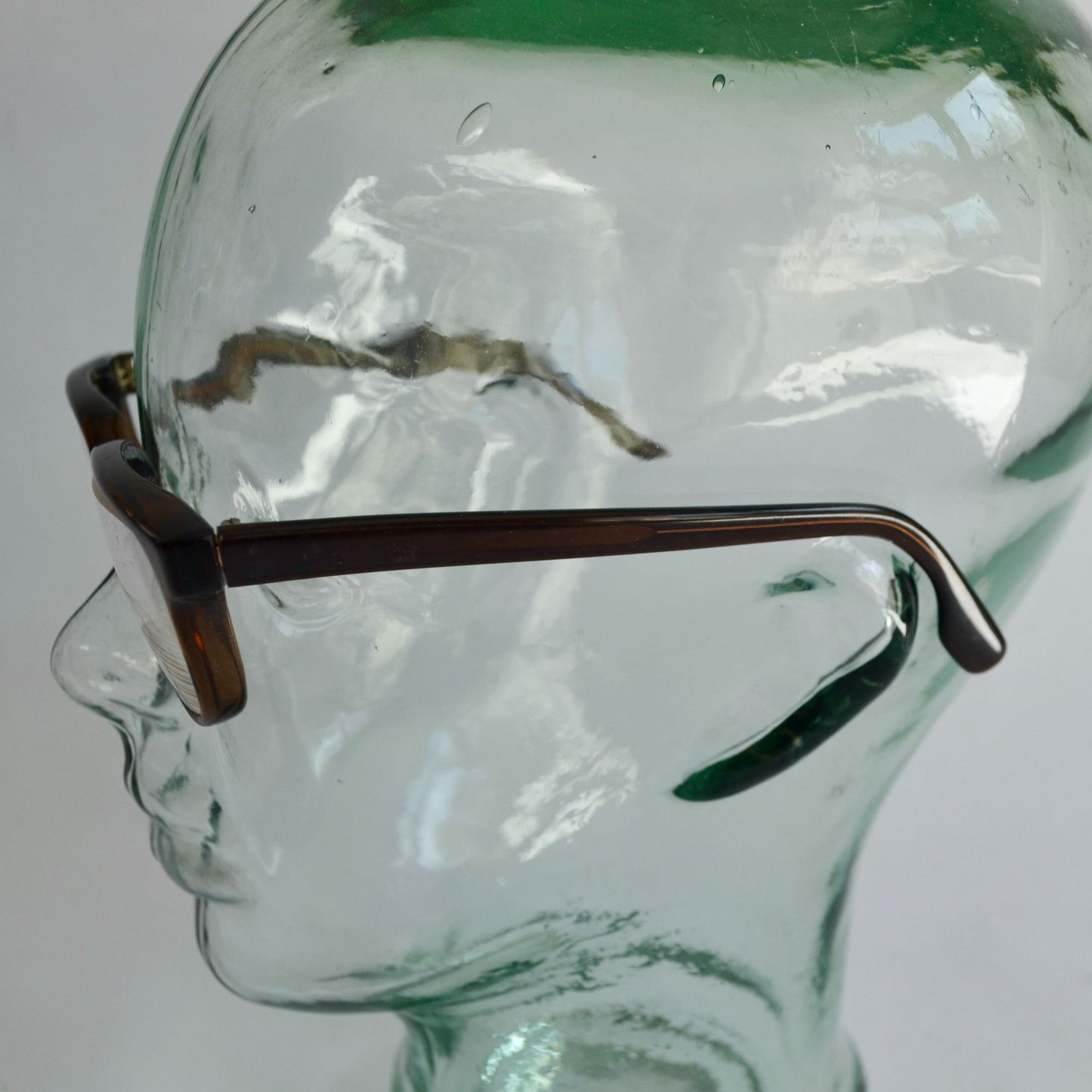 Vintage Plastic Rim Eyeglasses Brown Buddy Holly Hipster Glasses 1970's Paris