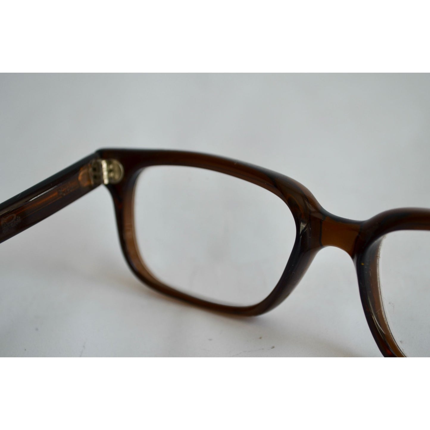 Vintage Plastic Rim Eyeglasses Brown Buddy Holly Hipster Glasses 1970's Paris