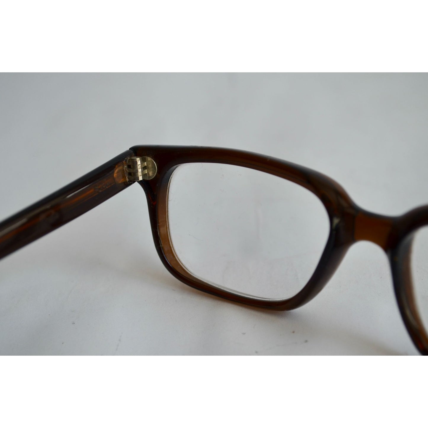 Vintage Plastic Rim Eyeglasses Brown Buddy Holly Hipster Glasses 1970's Paris