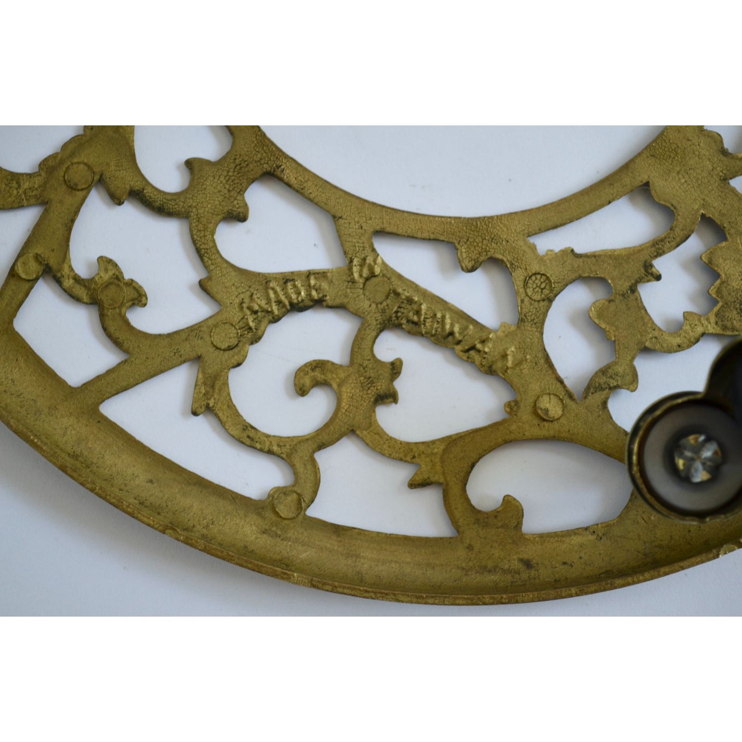 Vintage Brass Filigree Wheeled Plant Stand 11" Diameter