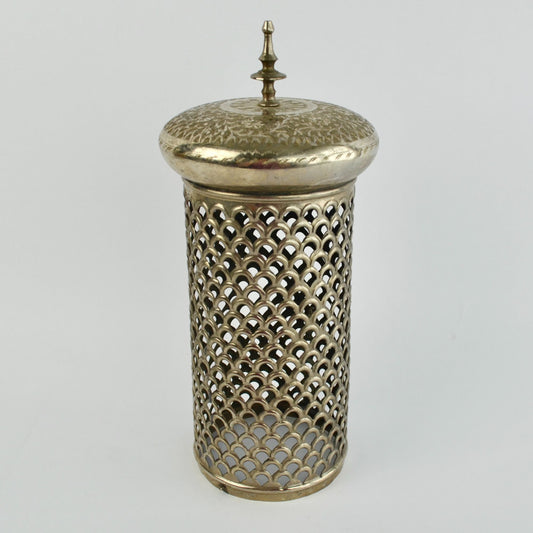 Silverplate Vintage Embossed Silver Candle Lantern MISSING BASE