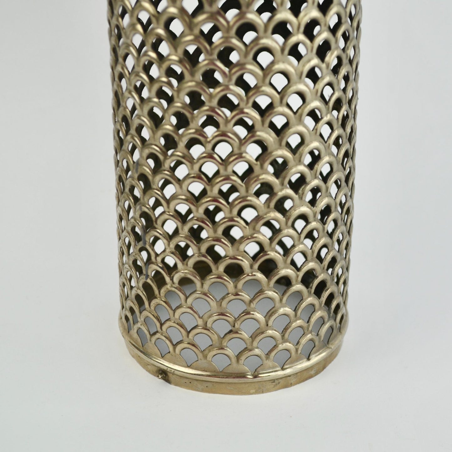 Silverplate Vintage Embossed Silver Candle Lantern MISSING BASE