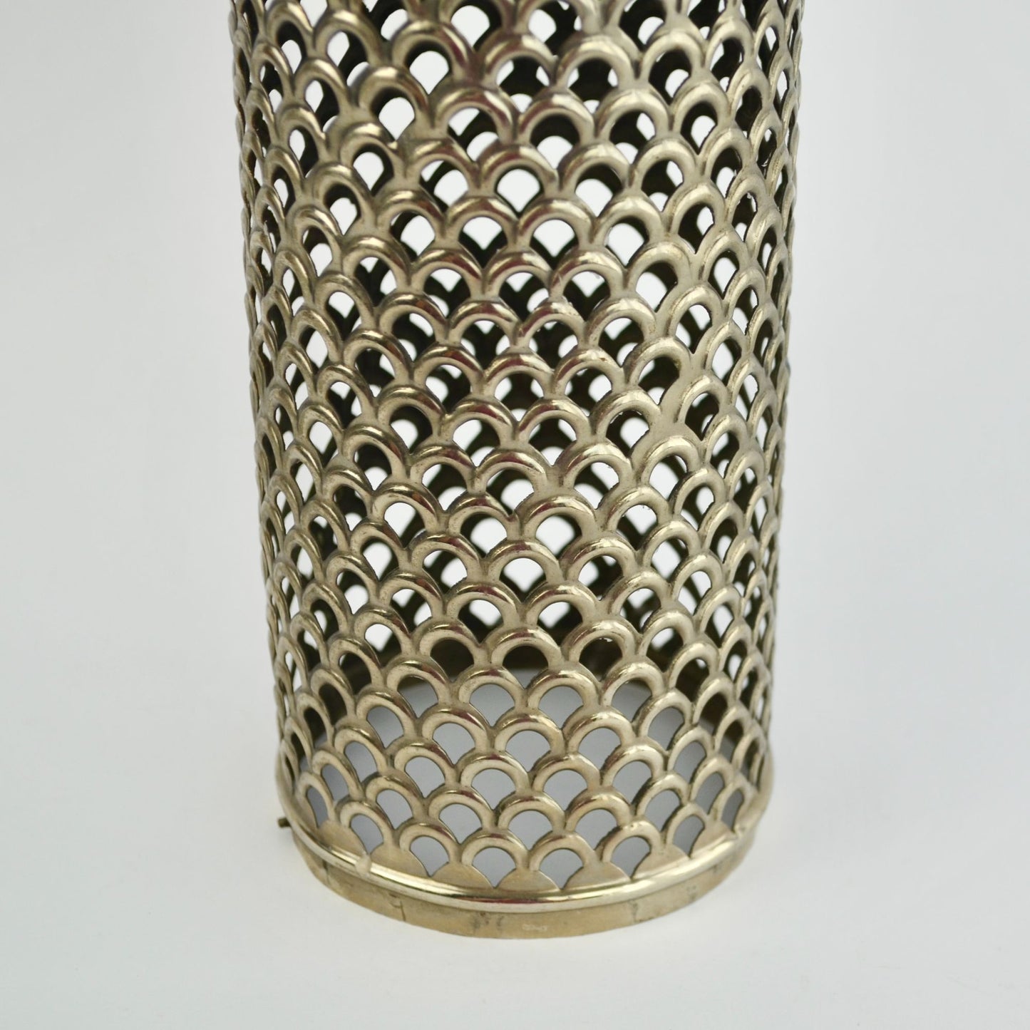 Silverplate Vintage Embossed Silver Candle Lantern MISSING BASE