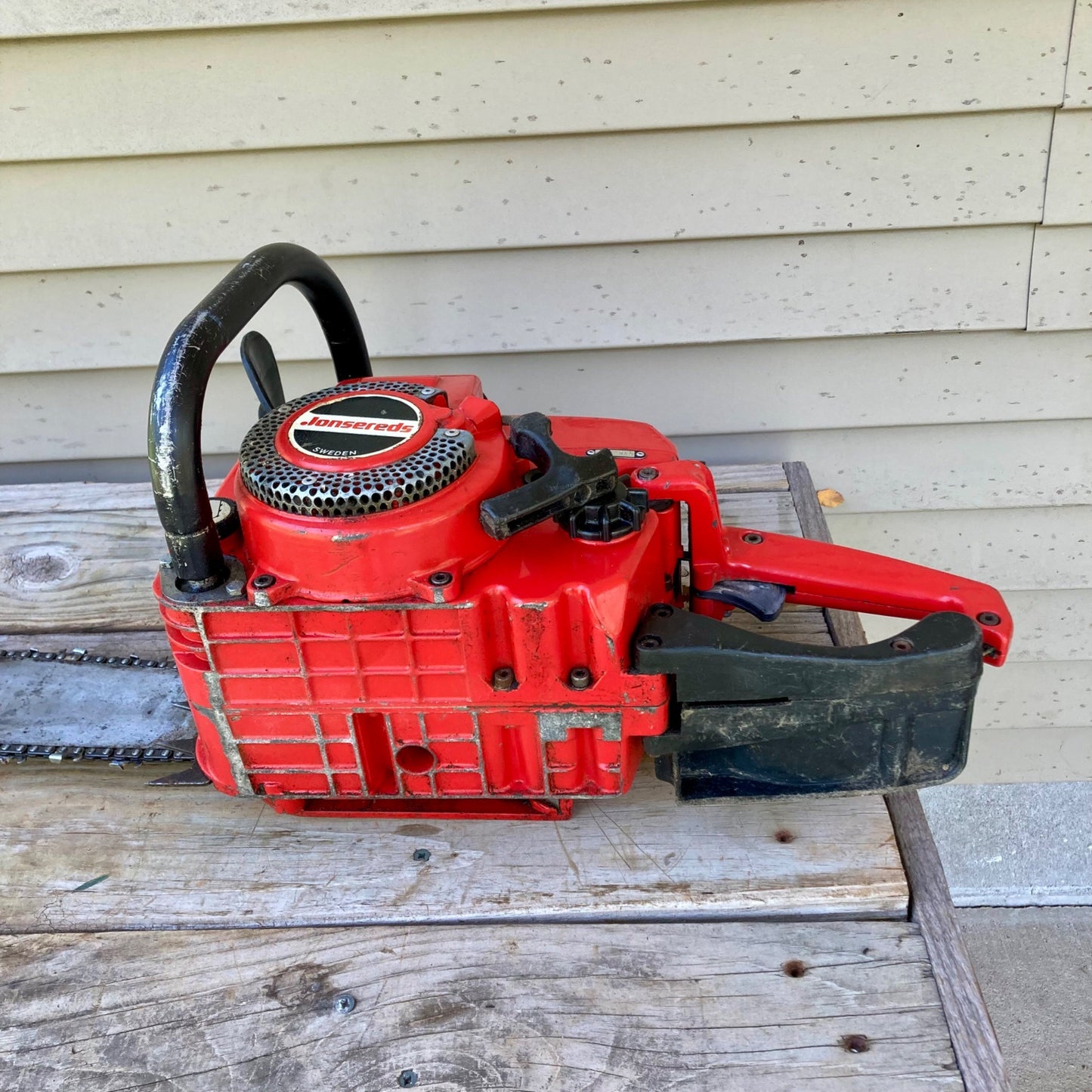 Vintage Jonsereds 49SP Semi-Pro Chainsaw with 16" Bar/Chain FOR PARTS OR REPAIR