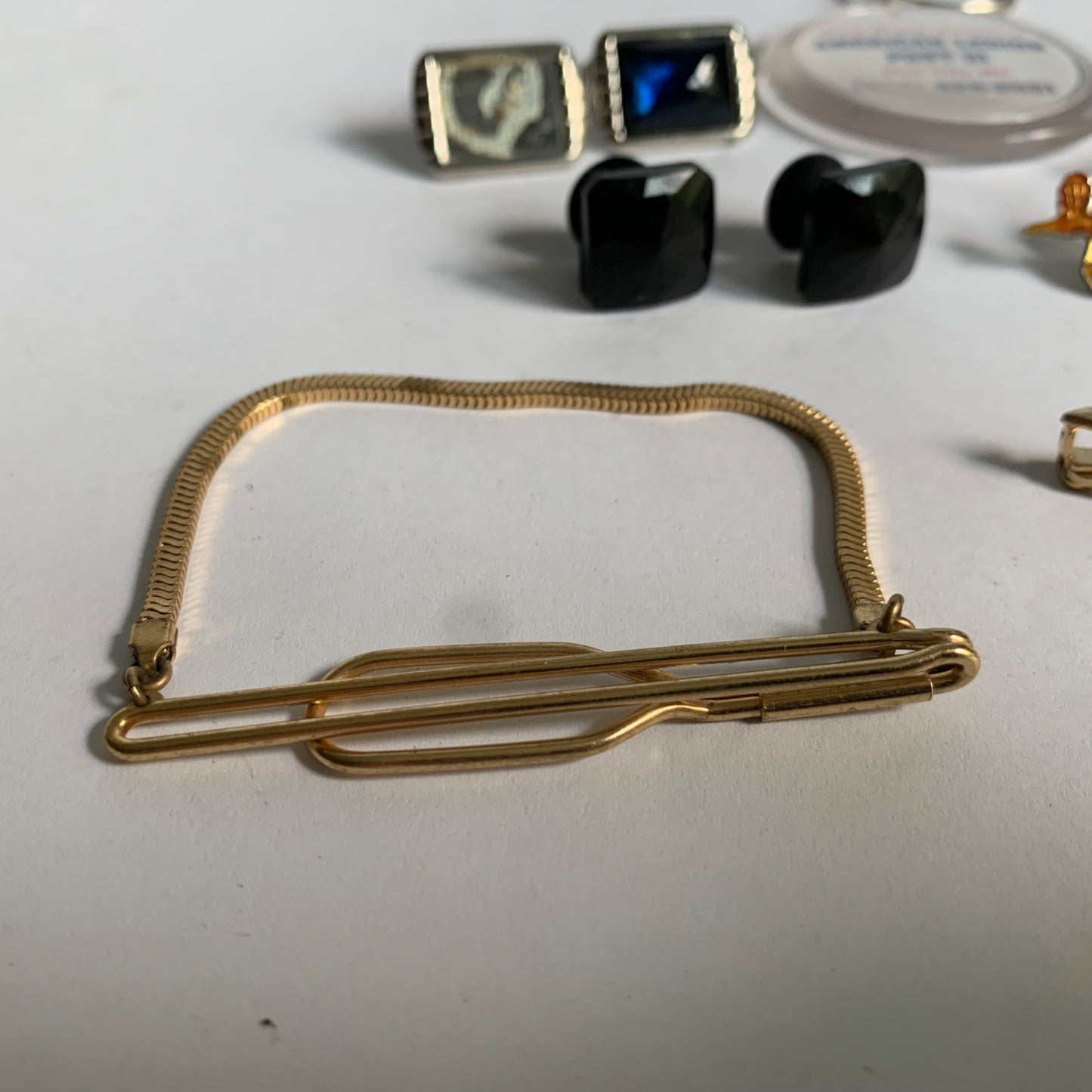 Vintage Men's Cufflinks Pin Tie Tacks Keychain Lot