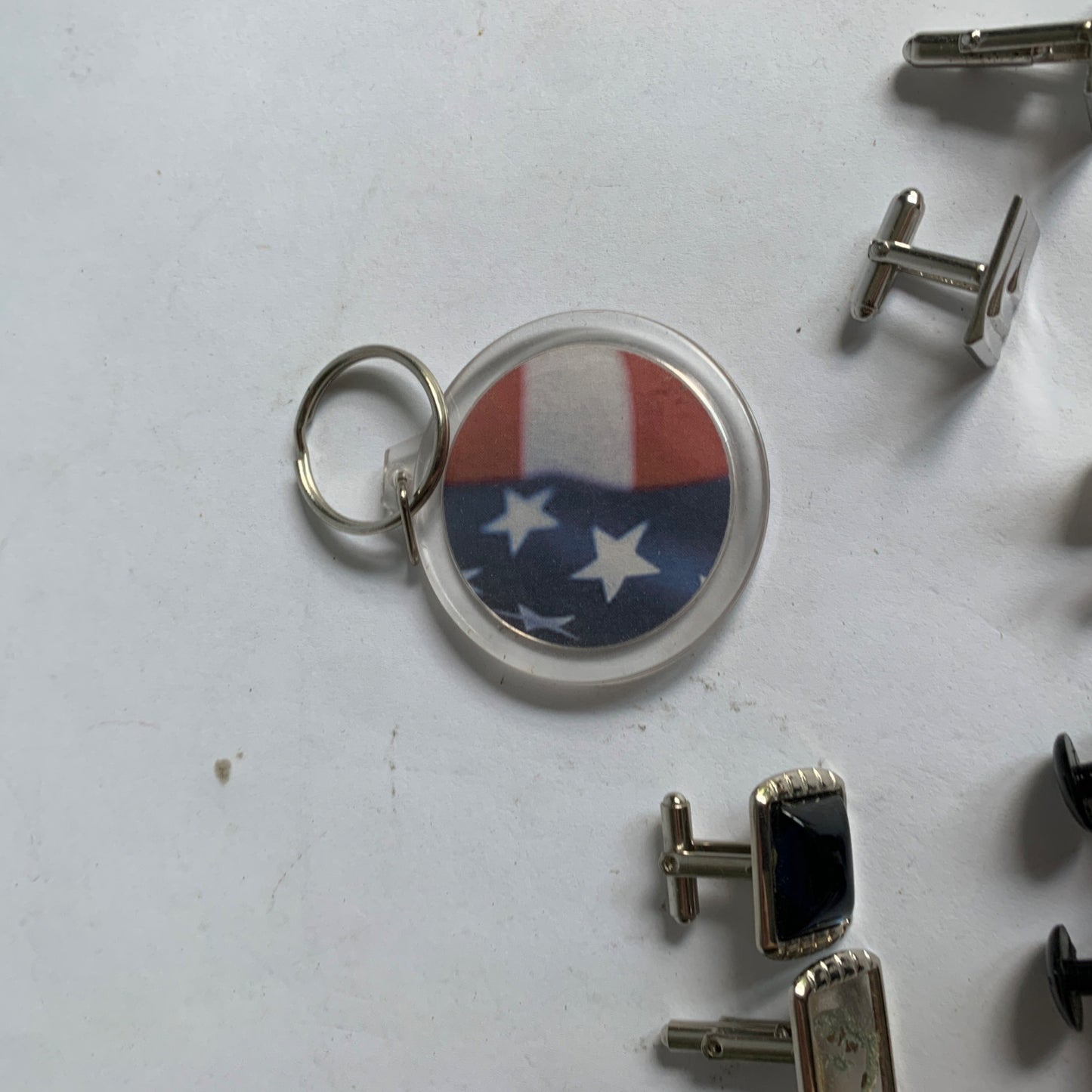 Vintage Men's Cufflinks Pin Tie Tacks Keychain Lot
