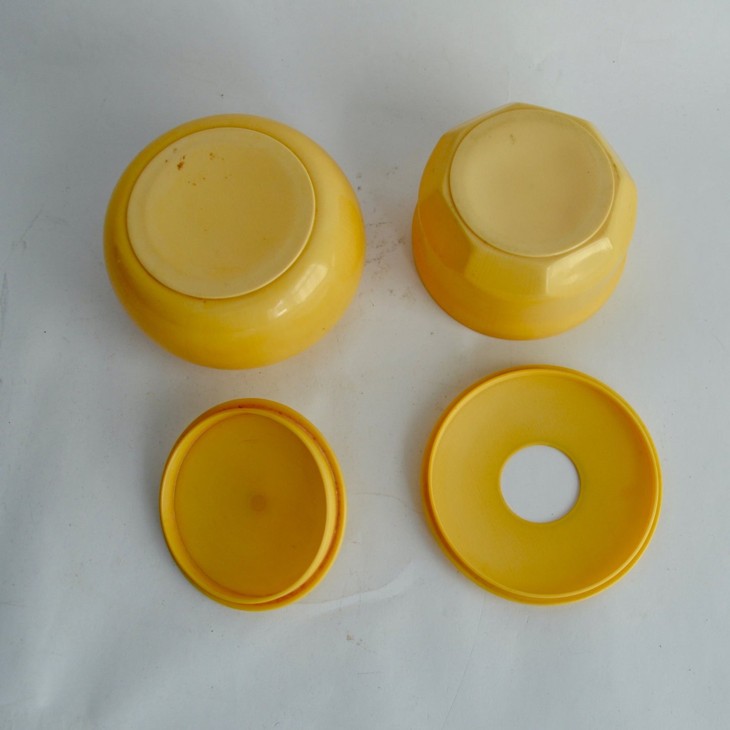 Ivory Pyralin Dubarry Hair Receiver Jar & Powder Box Set Vintage