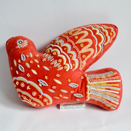 Opalhouse Jungalow Beaded Embroidered Velvet Dove Throw Pillow Orange
