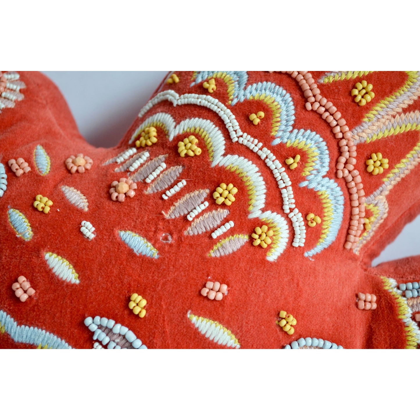 Opalhouse Jungalow Beaded Embroidered Velvet Dove Throw Pillow Orange