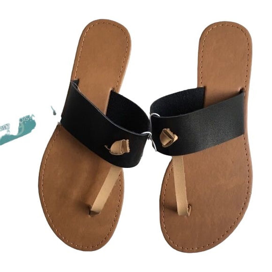 Envision Studio Black T-Strap Sandals New