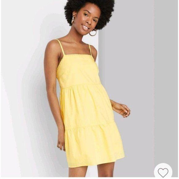 NEW Wild Fable Yellow Poplin Dress XS
