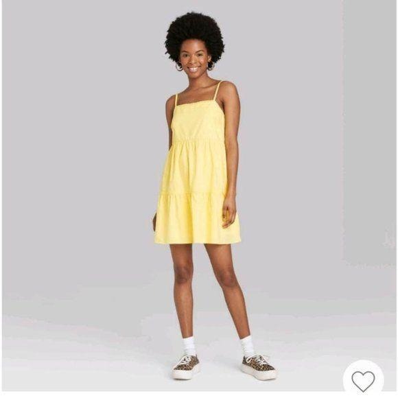 NEW Wild Fable Yellow Poplin Dress XS