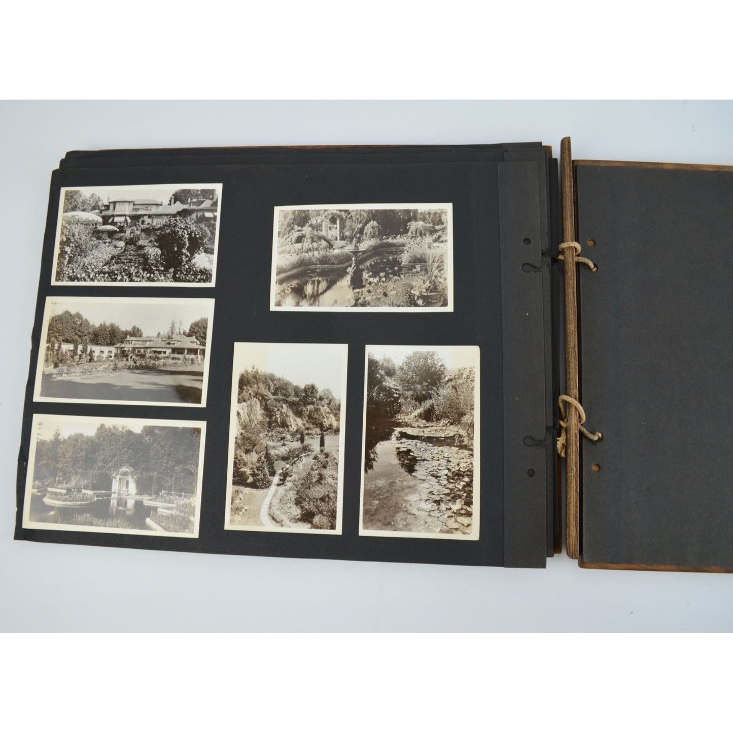 Vintage Wooden Photo Album Antique Travel 71 Photos