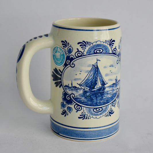 Delft Blue Handpainted Holland Beer Mug Vintage