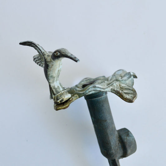 Vintage Brass Hummingbird Sprinkler with Yard Stake