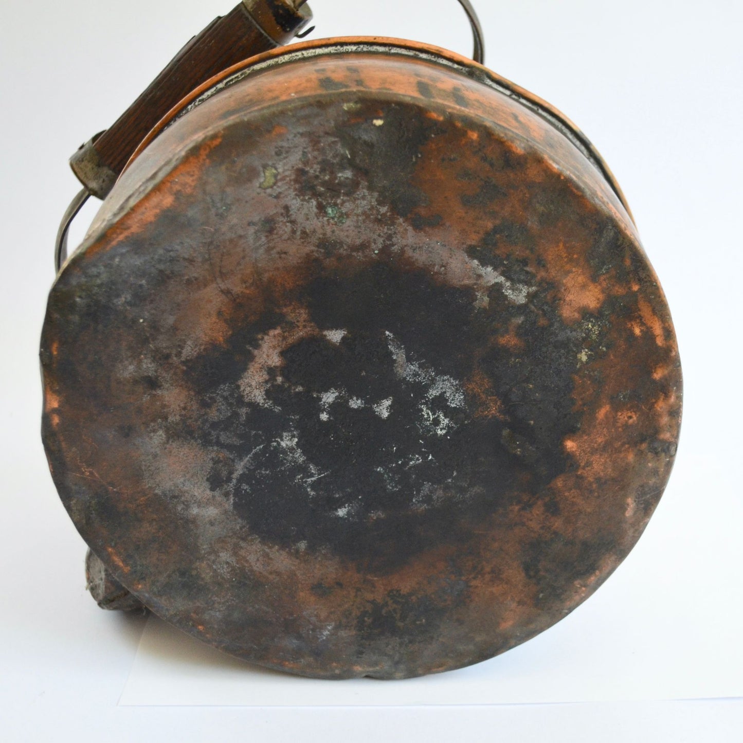 Vintage Primitive Copper Kettle Teapot Wood Handle Antique Tea Pot