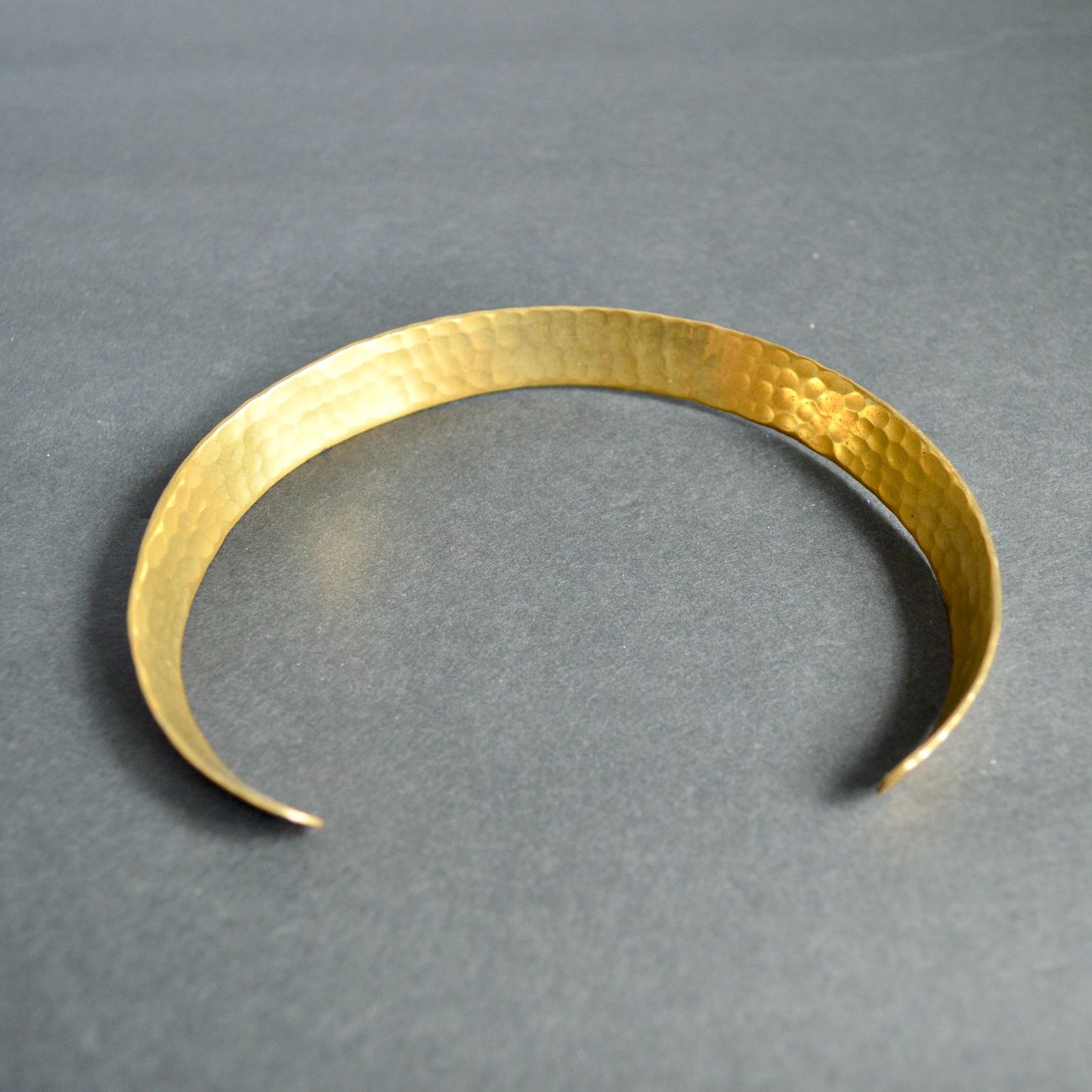 Vintage Hammered Brass Collar Choker Necklace