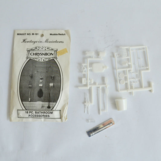 Vintage Chrysnbon 18-Piece Bathroom Accessories Set No. M-161 Miniatures
