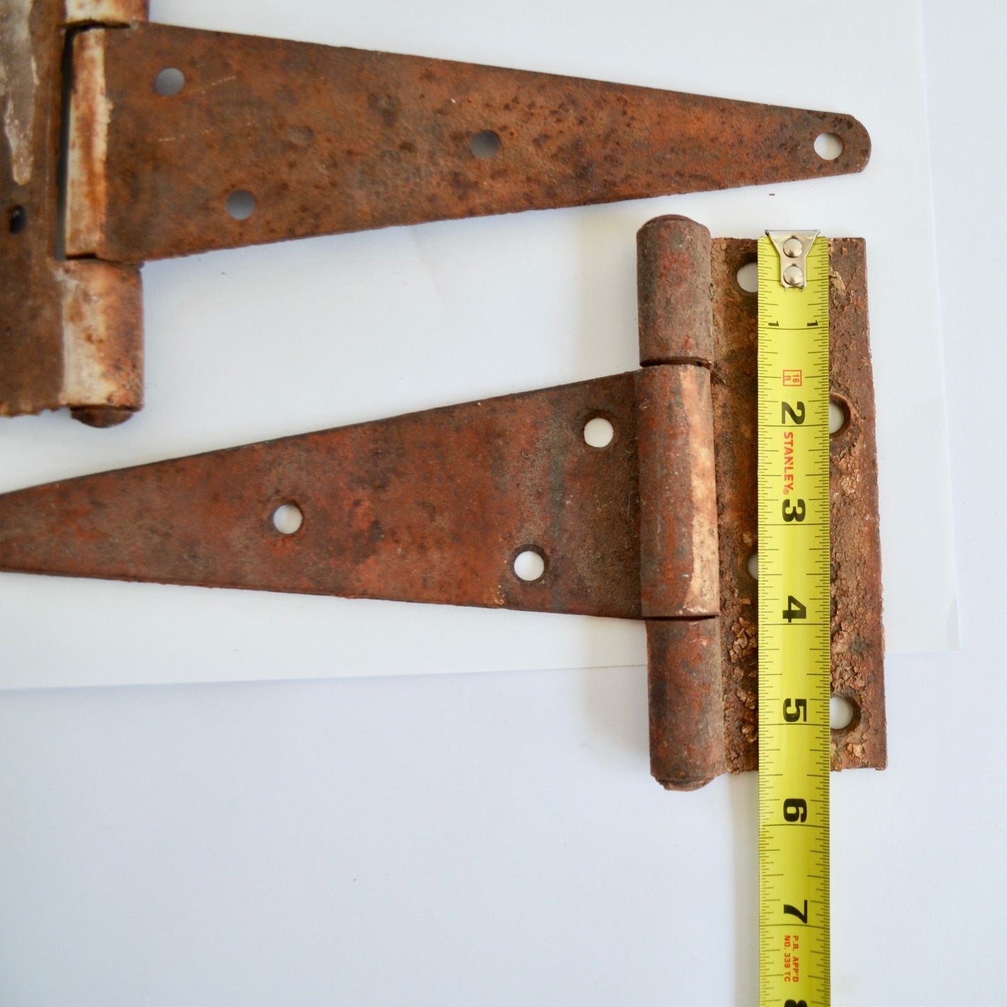 Lot 2 Vintage Barn Door Hinges 10" Rusty Salvage Hardware Primitive Antique