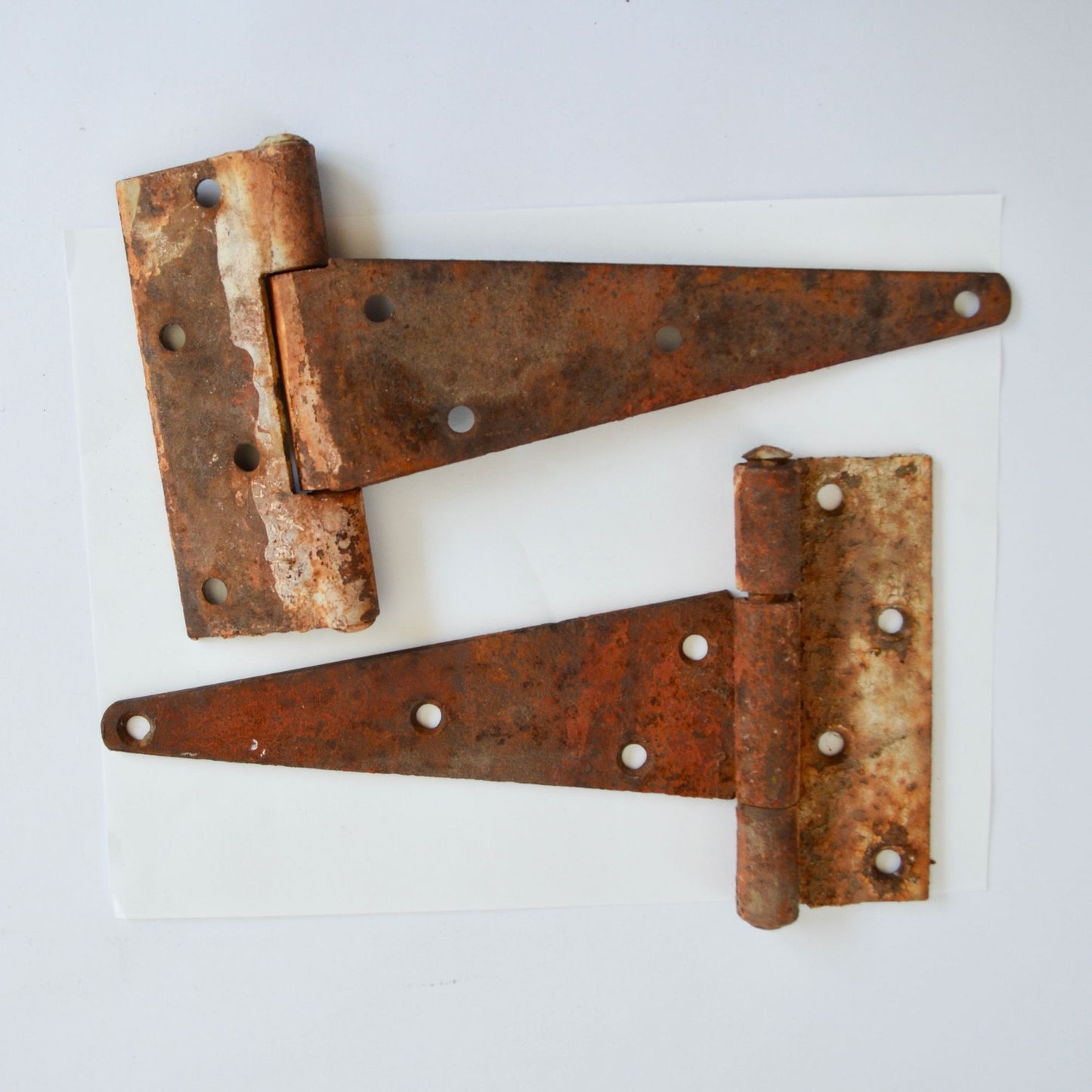 Lot 2 Vintage Barn Door Hinges 10" Rusty Salvage Hardware Primitive Antique