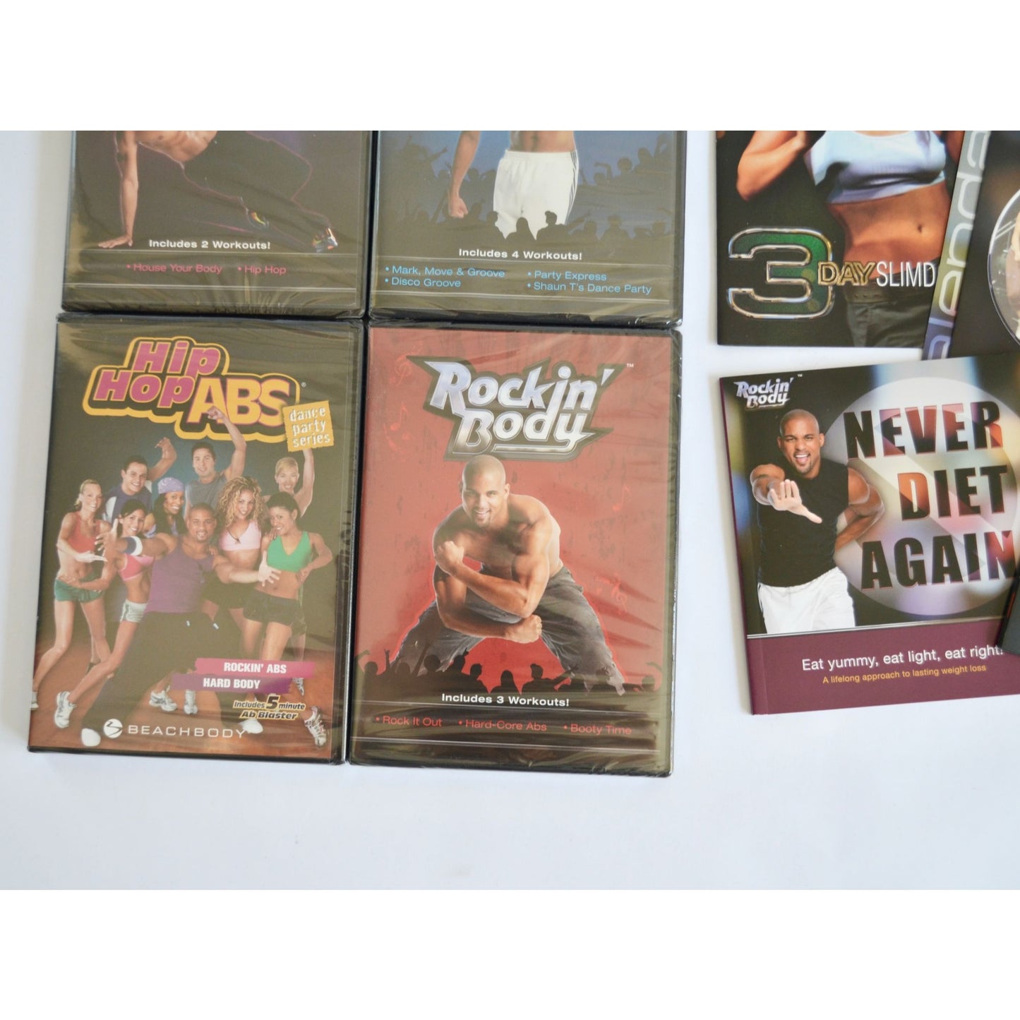 Beachbody Rockin' Body Shaun T Workout DVD's Lot of 4 + Booklets NEW Sealed