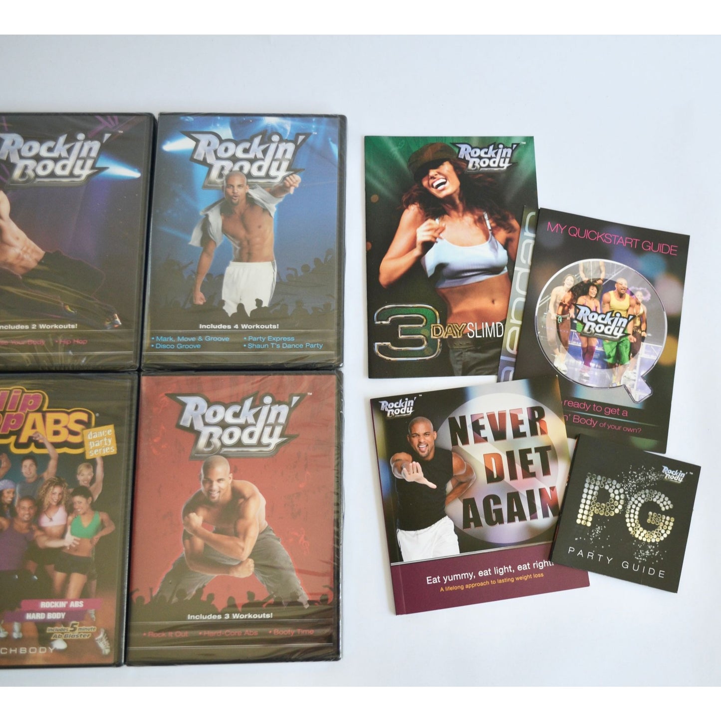 Beachbody Rockin' Body Shaun T Workout DVD's Lot of 4 + Booklets NEW Sealed