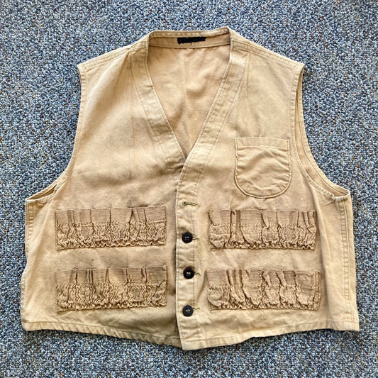 Vintage Hunting Vest Tan Canvas Shotgun Upland Bird Hunting