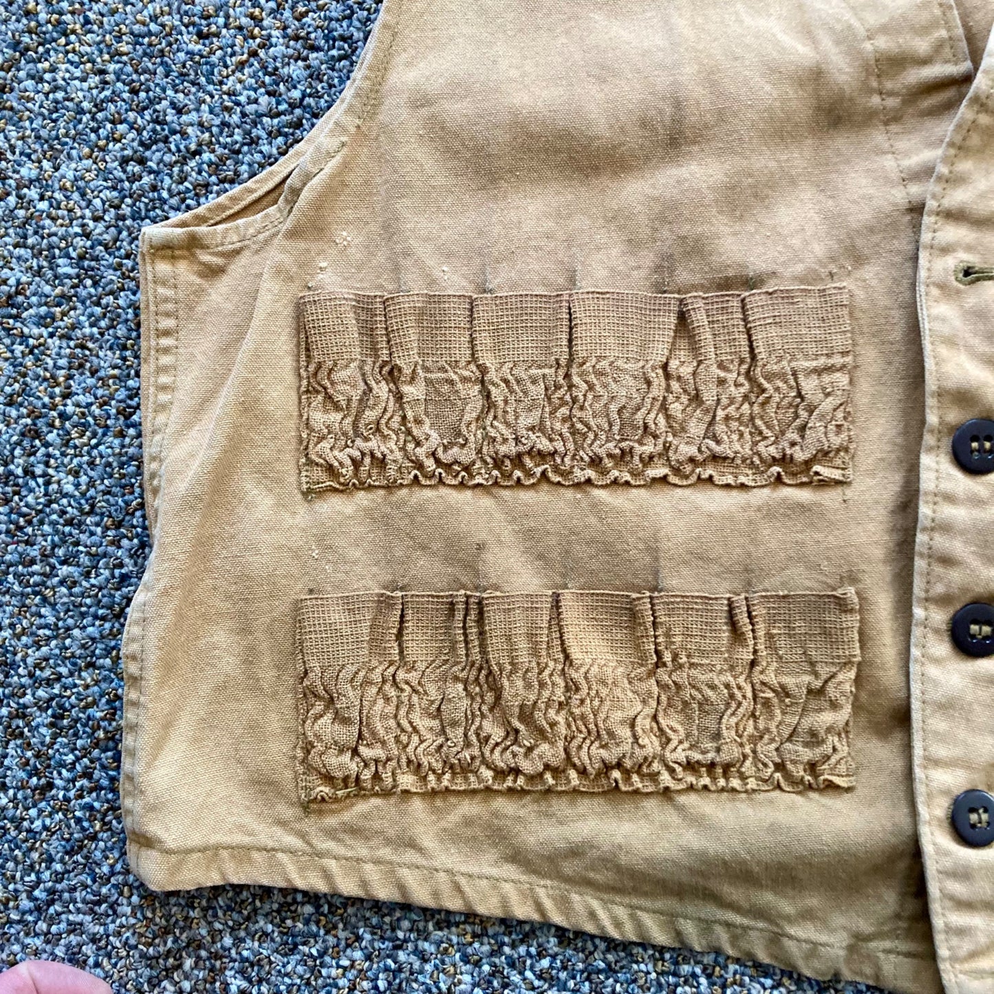 Vintage Hunting Vest Tan Canvas Shotgun Upland Bird Hunting