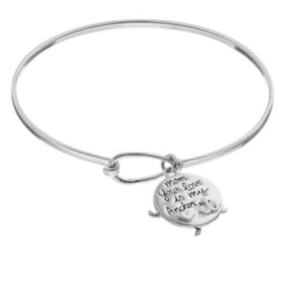 Silver Luxuries Genuine Marcasite Mom Bangle Bracelet New