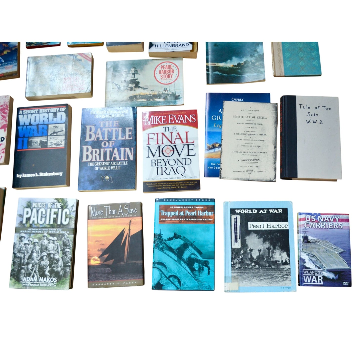 Large Lot Military Books- Mostly WWII + Extras Softcover & Hardcover