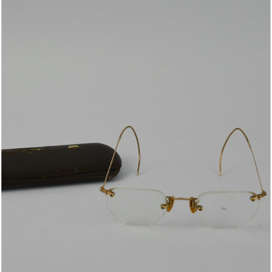 Vintage American Optical Hexagon Frame Eyeglasses 1/10 12KGF AO Gold-Filled