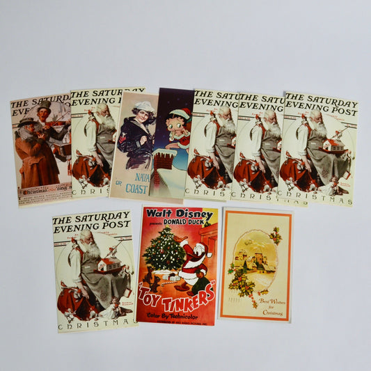 Lot 10 Vintage Postcards Saturday Evening Post Navy Betty Boop Walt Disney
