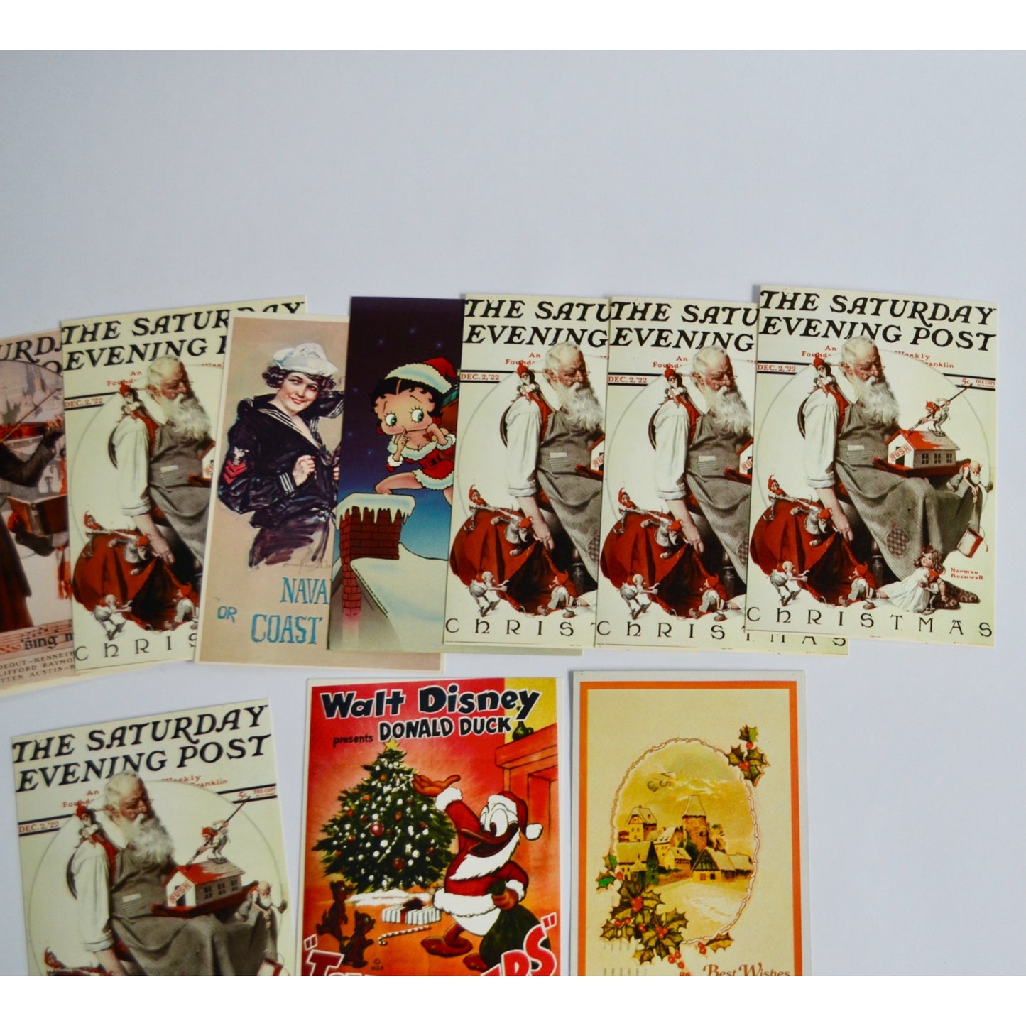 Lot 10 Vintage Postcards Saturday Evening Post Navy Betty Boop Walt Disney