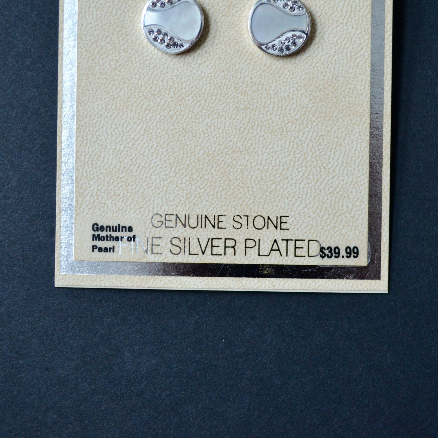 American Classic Genuine Mother of Pearl Silver Plated Drop Earrings New