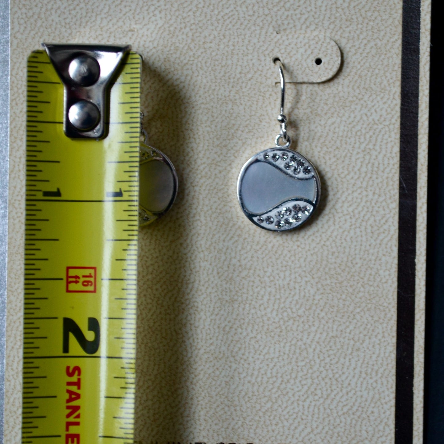 American Classic Genuine Mother of Pearl Silver Plated Drop Earrings New