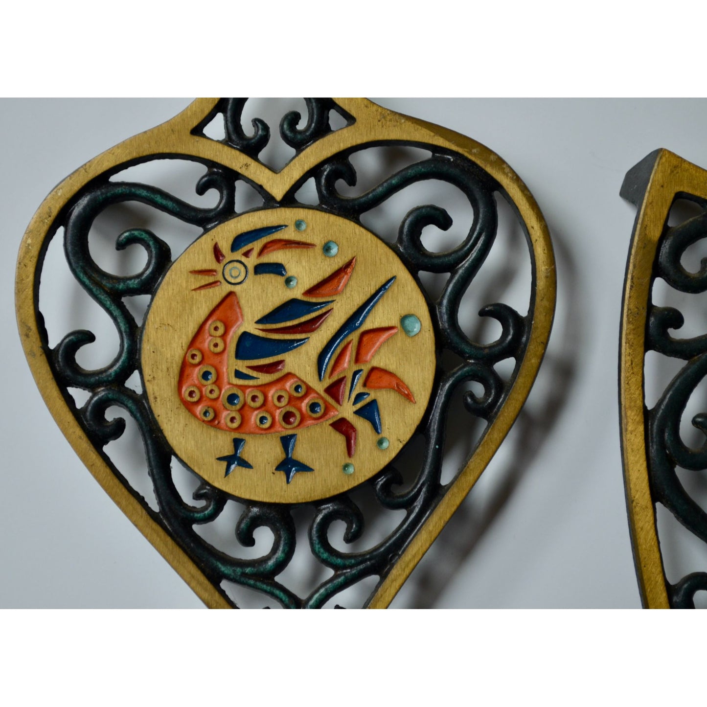 Dayagi Israel Brass Painted Trivet Set of 2