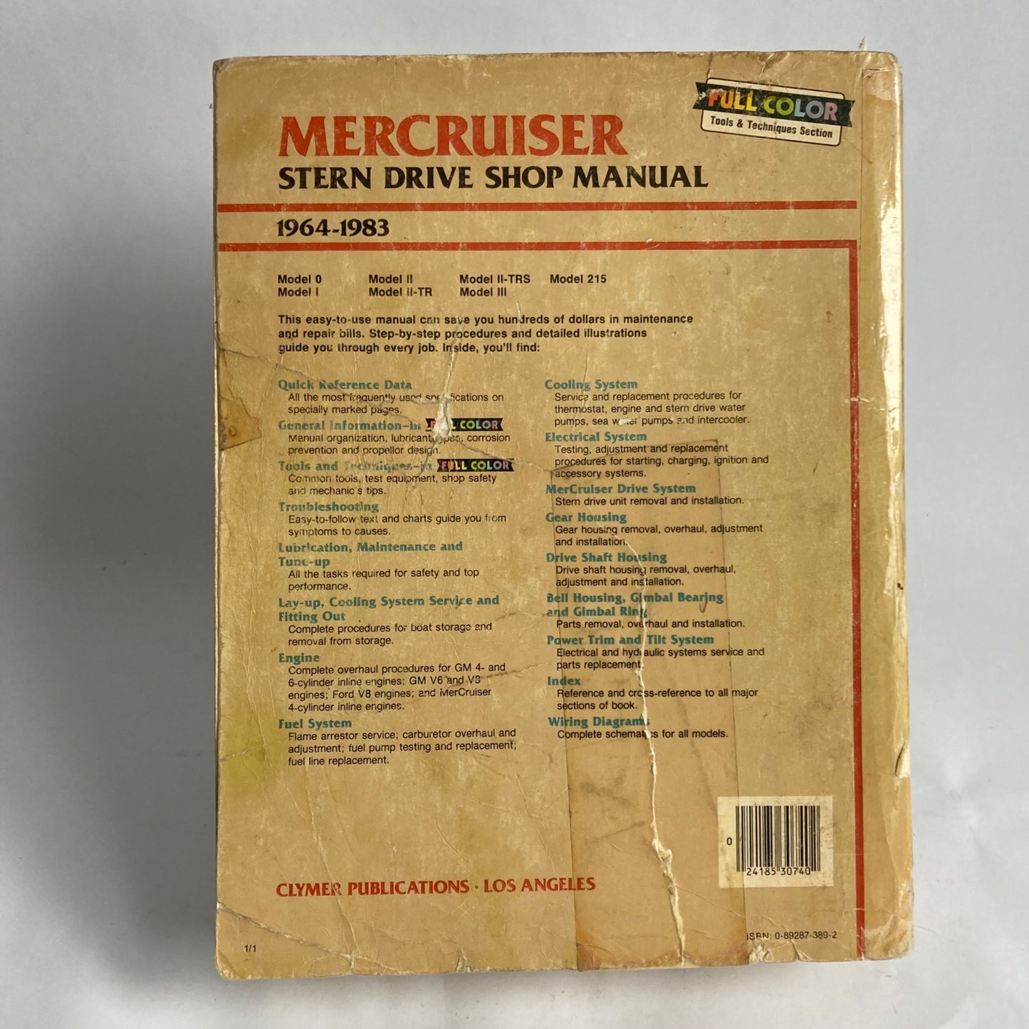Clymer Mercruiser Stern Drive Shop Manual 1964-1983 B740