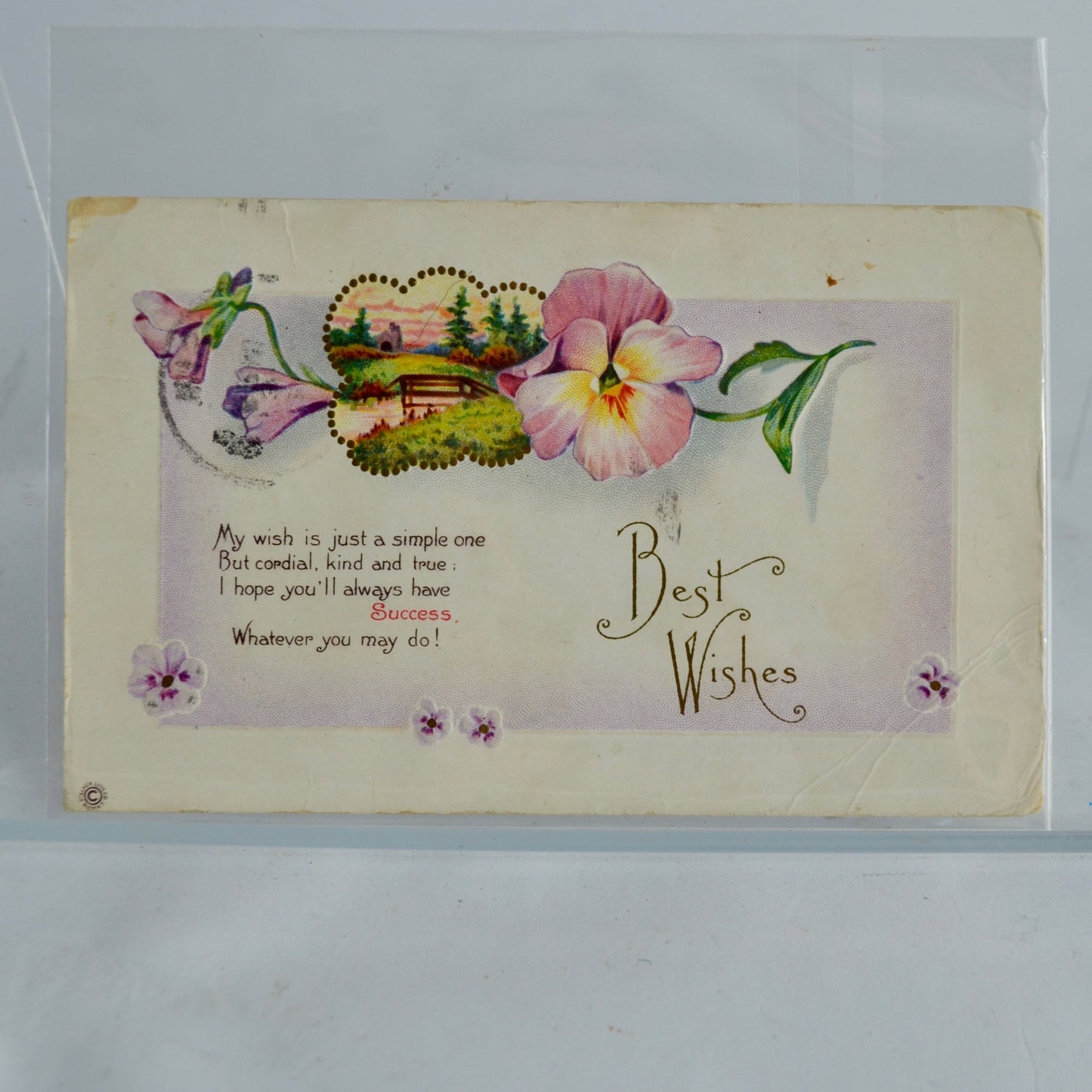 Antique Best Wishes Postcard
