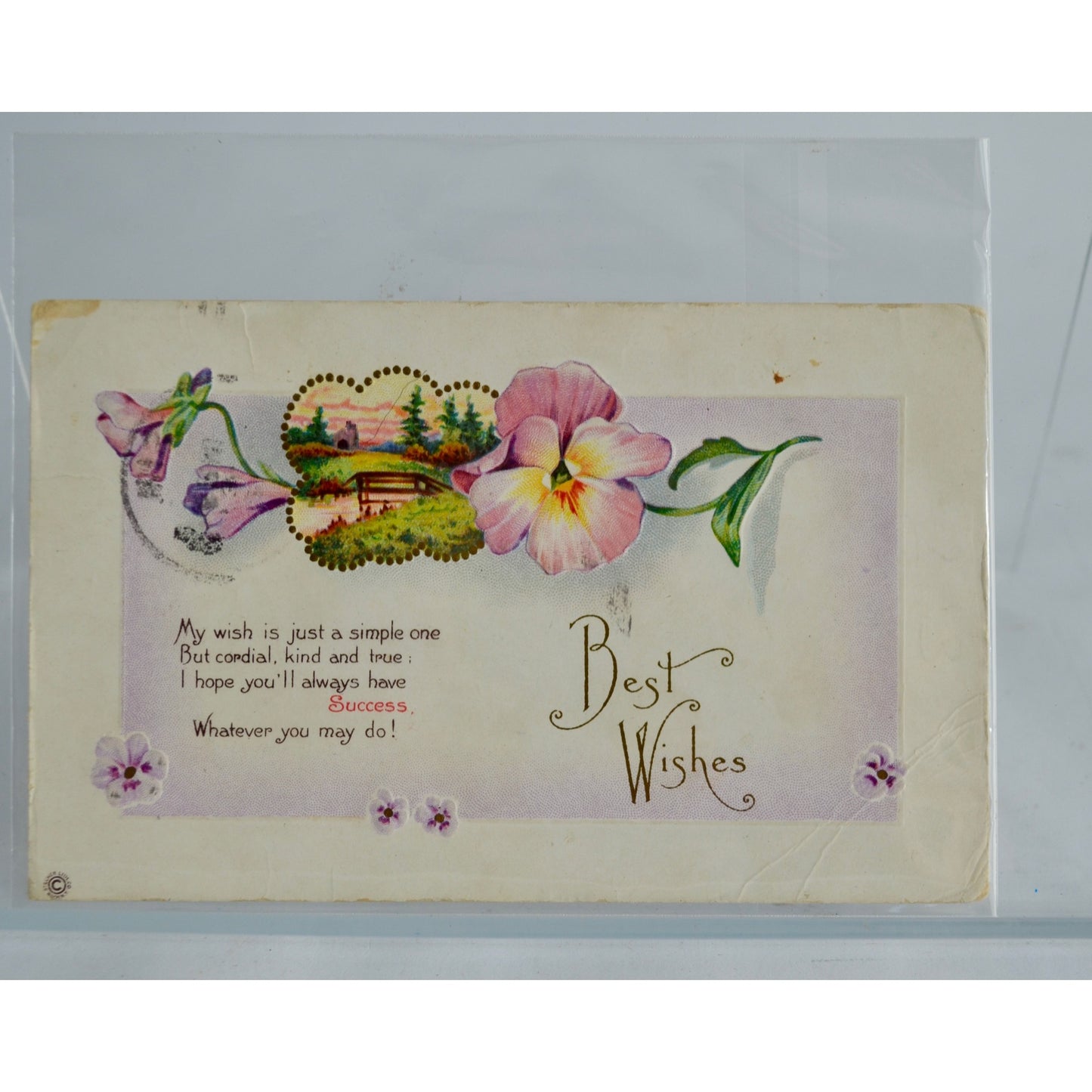 Antique Best Wishes Postcard