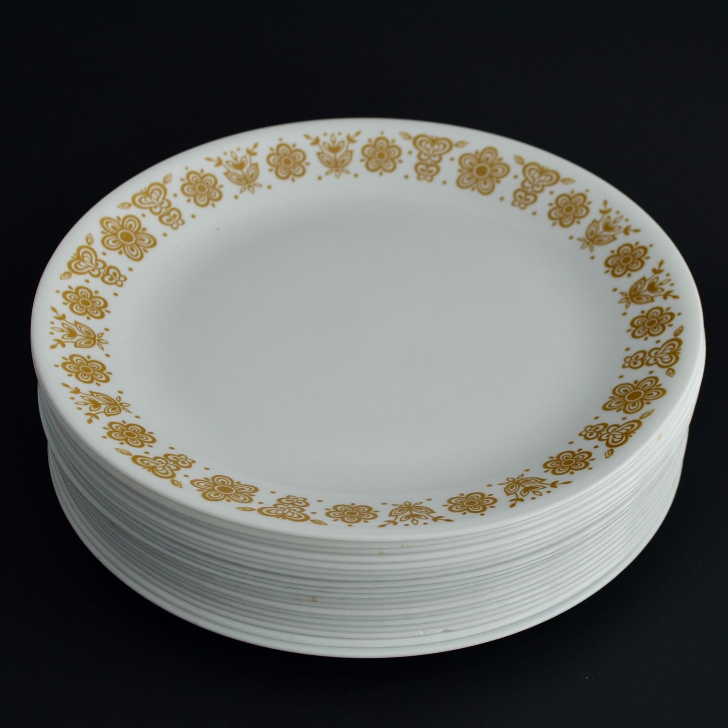 Corelle Butterfly Gold Dinner Plates 10.25" Diameter Set Lot of 19