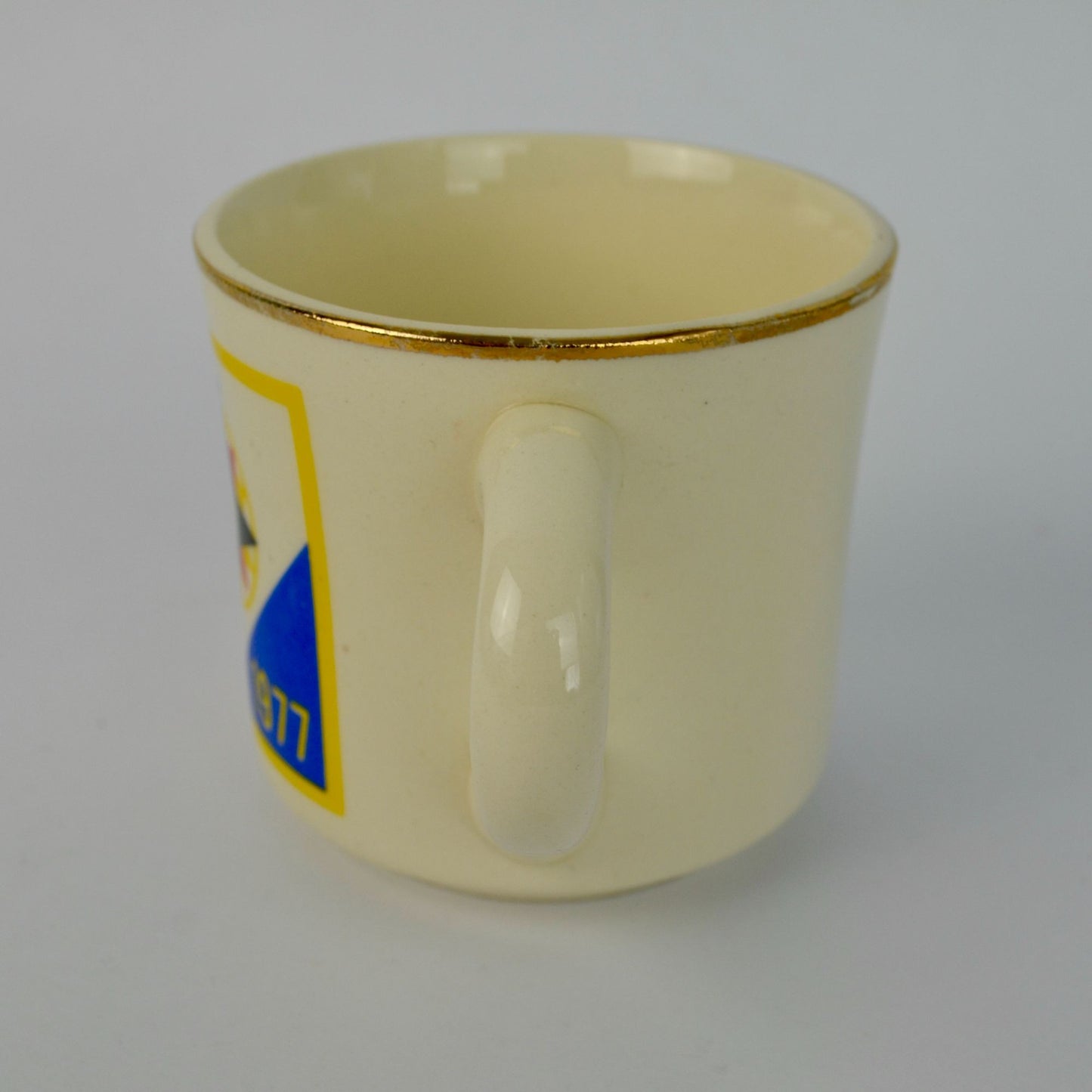 1977 National Scout Jamboree Boy Scouts of America Gold Rim Vintage Mug