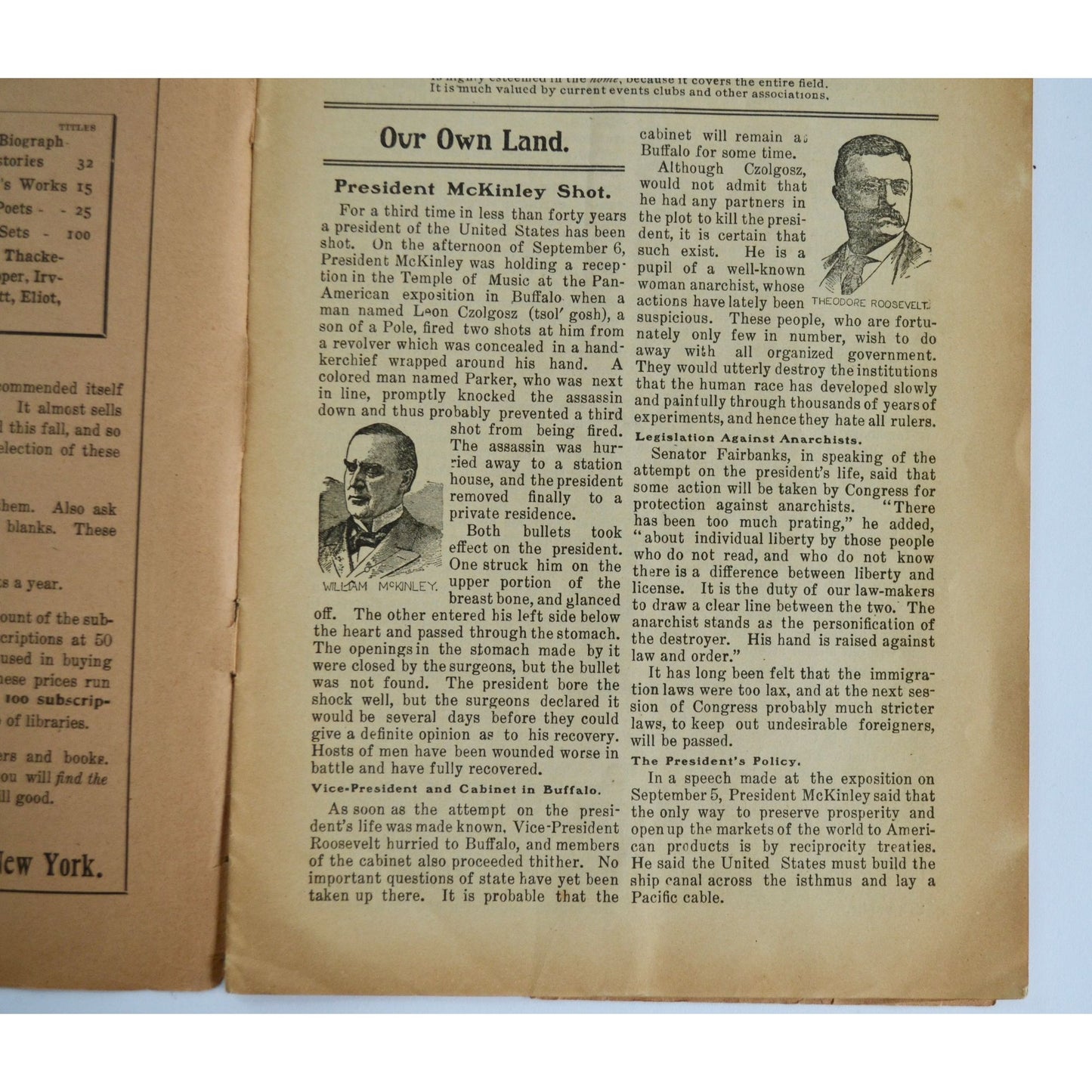 September 16 1901 Our Times Magazine Antique