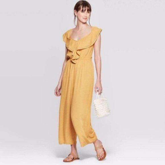 NEW Xhilaration Yellow Jumpsuit Size Small