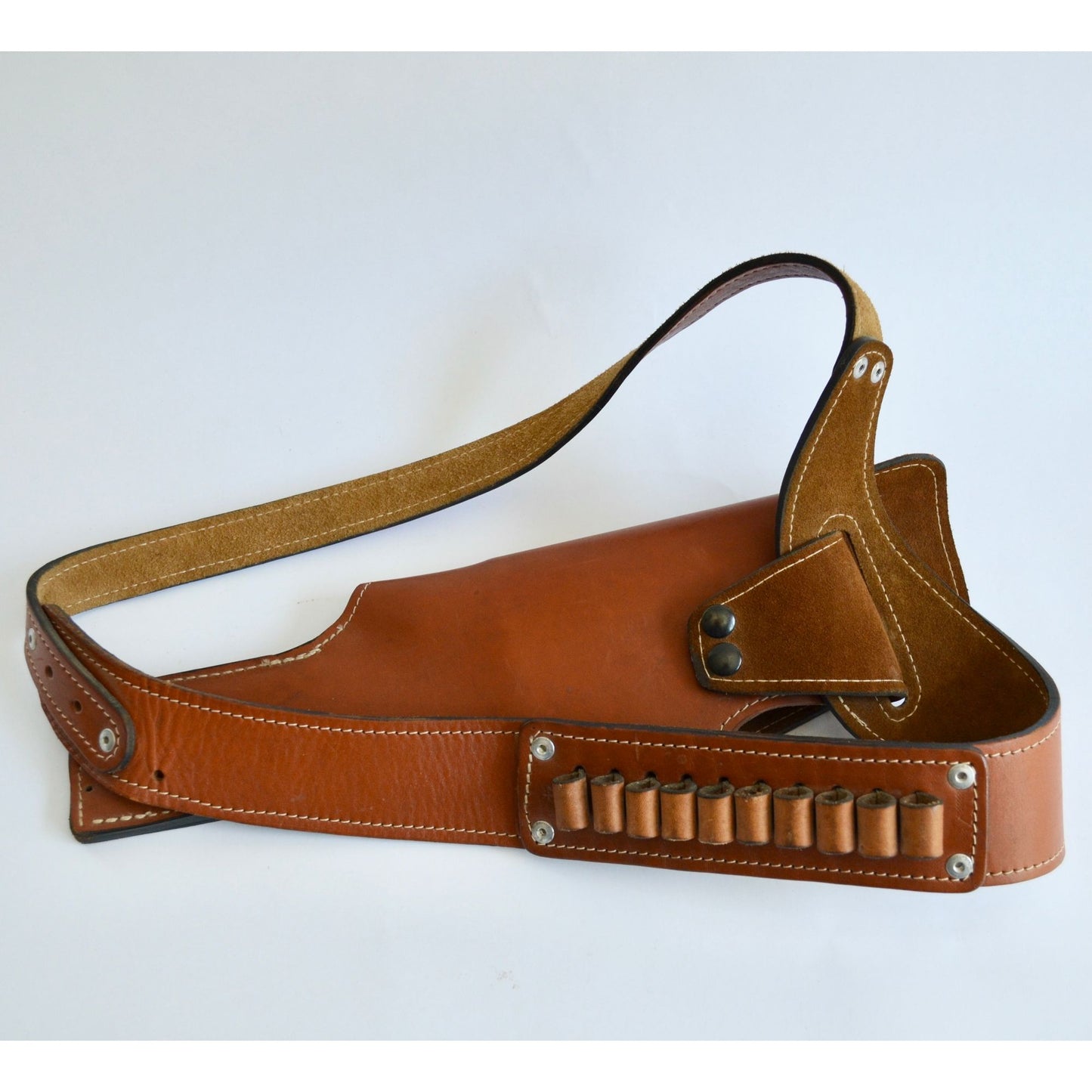 Vintage Leather Shoulder Holster Scabbard Ammo Ammunition Pouch Western