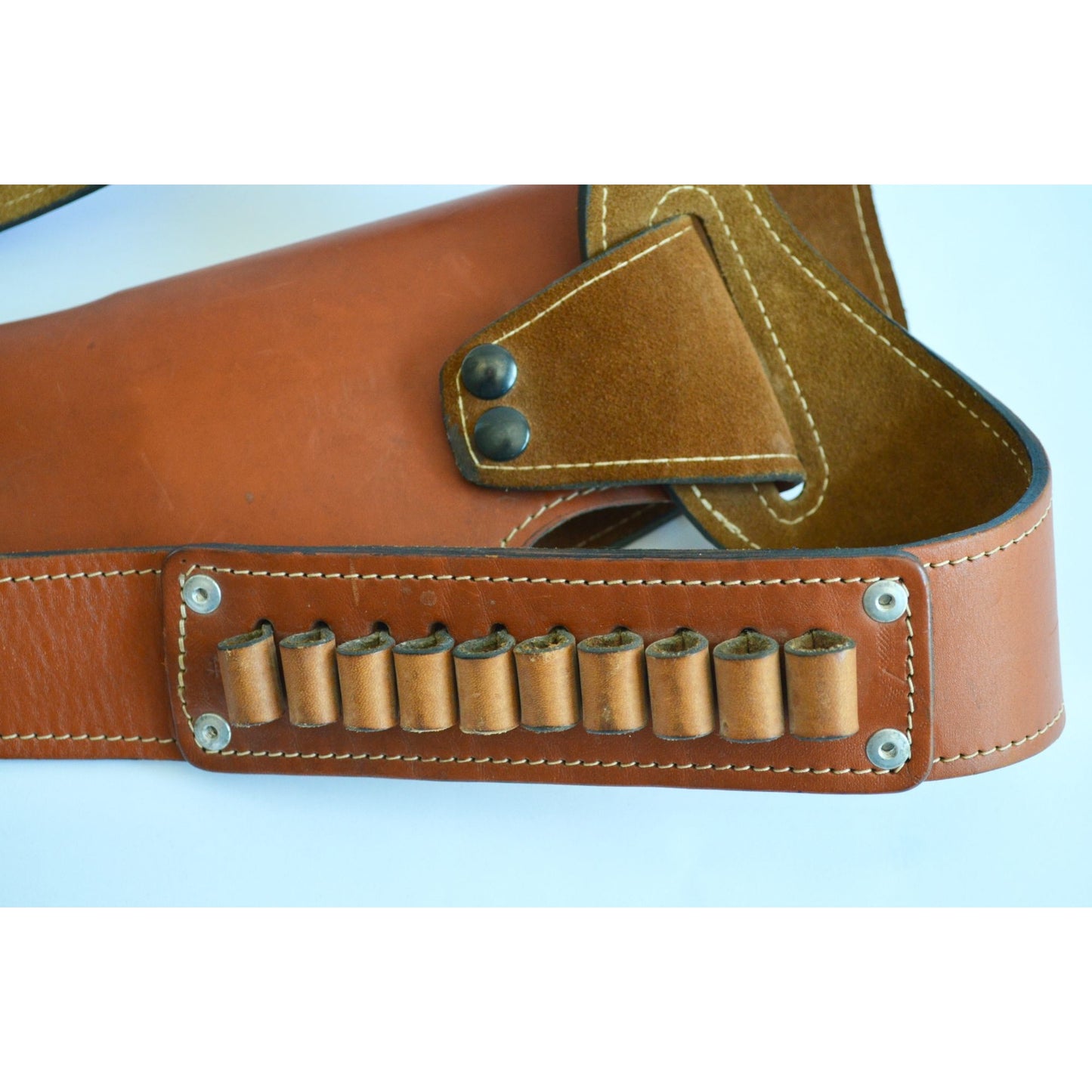 Vintage Leather Shoulder Holster Scabbard Ammo Ammunition Pouch Western