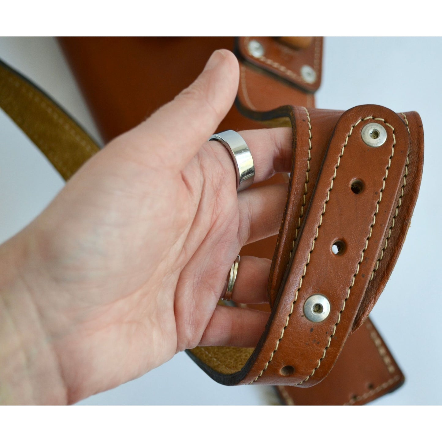Vintage Leather Shoulder Holster Scabbard Ammo Ammunition Pouch Western