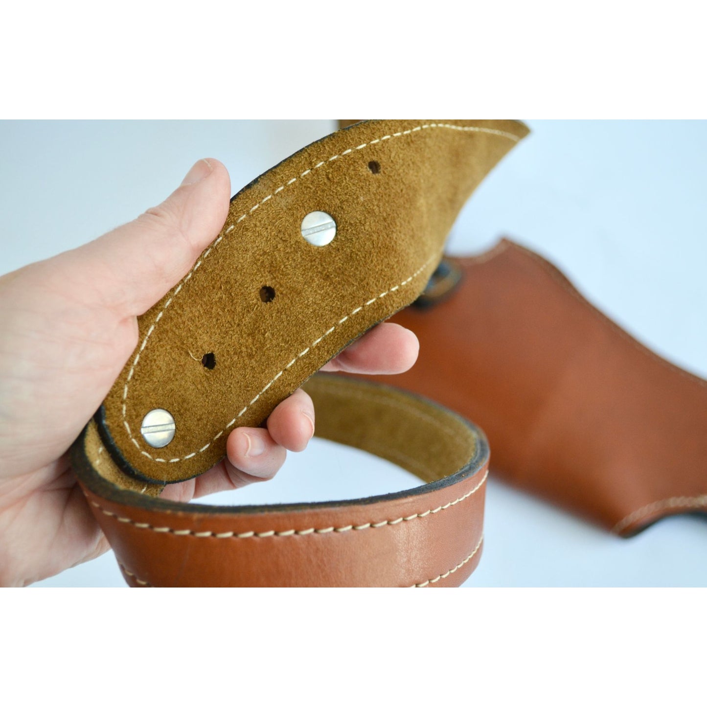 Vintage Leather Shoulder Holster Scabbard Ammo Ammunition Pouch Western