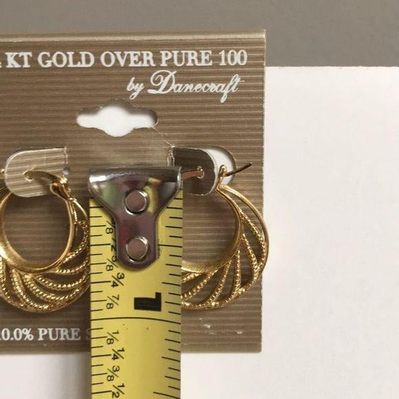 New Danecraft 24KT Gold Over Silver Earrings