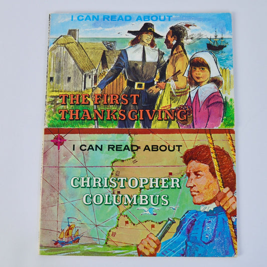 I Can Read About Christopher Columbus and The First Thanksgiving Books Lot of 2 Vintage