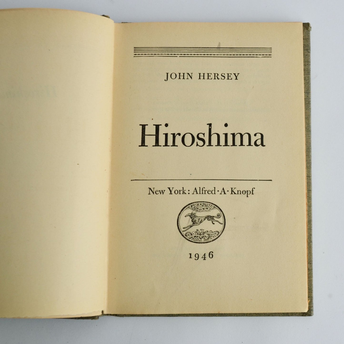 Hiroshima John Hersey 1946 Hardcover Book Vintage